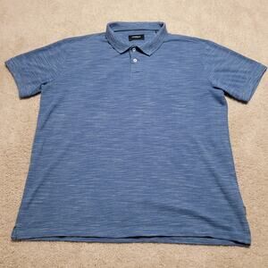 Lindbergh Black Shirt Mens Extra Large Blue Space Dyed Golf Polo Preppy Knit
